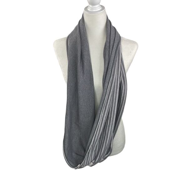 Lululemon Vinyasa Scarf Rulu DoubleTrouble Stripe Neutral Blush Heathered Slate - Picture 4 of 6